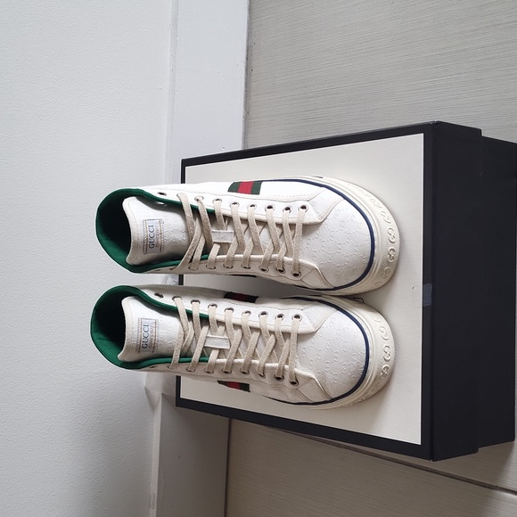 Gucci Tennis 1977 High White Mini GG Men's - Picture 1 of 7